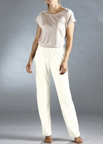 Comfortable trousers for women in pure burette silk_99969